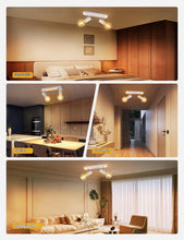 Carica l'immagine nel visualizzatore di Gallery, KYOTECH Lampada da soffitto Orientabili, con 2 faretti soffitto, adatta per 2 lampadine E27 non incluse max 60W, plafoni