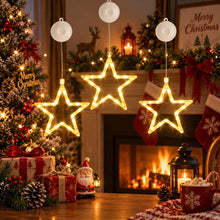 Carica l'immagine nel visualizzatore di Gallery, Stelle decorative natalizie a LED, 3 pezzi, bianco caldo