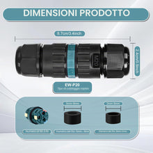 Carica l'immagine nel visualizzatore di Gallery, 4 Pezzi Connettori Elettrici per Cavi Esterni IP68,Scatola di Giunzione Impermeabile Ø5-12 mm,manicotto di collegamento 