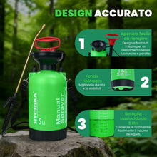 Carica l'immagine nel visualizzatore di Gallery, HYCHIKA Spruzzatore a Pressione 5 Litri, Irroratrice Pompa Nebulizzatore a Pressione, Pompa a Pressione 5 Litri, Ugello 