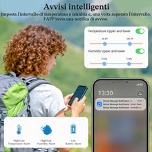 Carica l'immagine nel visualizzatore di Gallery, Termometro Ambiente Interno, Igrometro Umidità Casa WiFi, Con Smart Alert, Archiviazione dei dati, Termoigrometro per ca