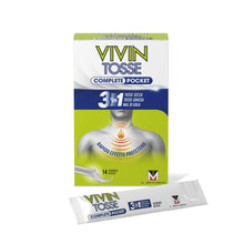 Carica l'immagine nel visualizzatore di Gallery, Vivin Tosse Complete Pocket Azione 3in1 Tosse Secca, Tosse Grassa, Mal Di Gola, 14 Stick 10ml. Senza Glutine e Senza Lat