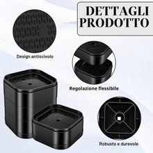 Carica l'immagine nel visualizzatore di Gallery, 12 Pezzi Piedini per Lavatrice Rialzo Letto Impilabile, Regolabili Piedini per Letto Contenitore, Rialzo per Mobili per 