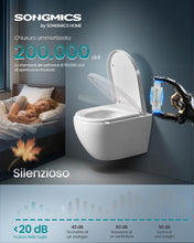Carica l'immagine nel visualizzatore di Gallery, SONGMICS Sedile WC a Forma a D Lunga, Chiusura Rallentata, Sgancio Rapido