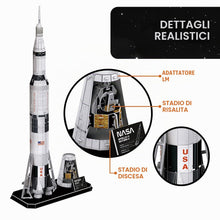 Carica l'immagine nel visualizzatore di Gallery, Nasa - Puzzle 3d Apollo Saturn V Rocket | Puzzle 3d Bambini 8 Anni e Adulti | Modellismo Da Costruire Adulti | 136 Pezzi