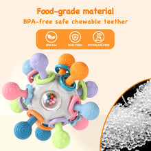 Carica l'immagine nel visualizzatore di Gallery, Gioco per bambini a forma di palla da afferrare, giocattoli sensoriali per la dentizione, anello per la dentizione in silicone, Montessori per l'infanzia, sonaglio per,Giocattoli per da 3 a 18 mesi