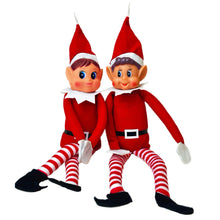 Carica l'immagine nel visualizzatore di Gallery, GLOW - Set di 2 elfi natalizi giocosi con corpo morbido, viso in vinile, impugnatura in velcro, elfi che si comportano male per Natale, famiglia, elfi, elfie, elfi, giocattolo per ragazzi e ragazze