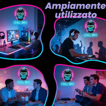 Carica l'immagine nel visualizzatore di Gallery, Chill Bro Gaming Headset Neon Cartello Per Decorazione Da Parete, Cartello Neon Gorilla, Cartelli LED Gaming Zone Per Ca