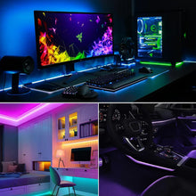Carica l'immagine nel visualizzatore di Gallery, Striscia LED da 1 m, 30 LED, telecomando a 24 pulsanti, IP65 resistente all'acqua, 16 colori e 4 modalità, illuminazione