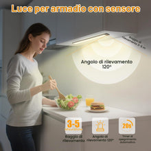 Carica l'immagine nel visualizzatore di Gallery, flintronic 2 Pezzi Luce LED Sottopensile Cucina, 20CM Luce con Sensore di Movimento, 3 Temperature Colore 4 Luminosità, 