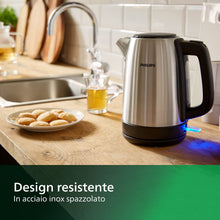 Carica l'immagine nel visualizzatore di Gallery, Philips Bollitore Elettrico - 1,7 L, Coperchio a Molla, Spia Luminosa, in Acciaio Inox, Base Girevole (HD9350/90)