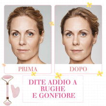 Carica l'immagine nel visualizzatore di Gallery, GUGUG Rullo in Quarzo Rosa e Gua Sha per Massaggio di Viso,Collo e Corpo