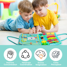Carica l'immagine nel visualizzatore di Gallery, Busy Board Giochi Montessori 1 2 3 Anni Bambini,4 Strati Tavola Montessori 1 Anno,Pannello Sensoriale Valigetta Montesso