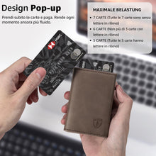 Carica l'immagine nel visualizzatore di Gallery, Tomylv Portafoglio Uomo, RFID Magnetica Portafoglio Uomo Slim, Porta Carte di Credito Uomo - ID Window, Tasca portamonete con cerniera, Scomparto per Banconota - Marrone