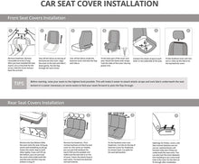Carica l&#39;immagine nel visualizzatore di Gallery, Set Coprisedili Anteriori e Posteriori Completo di Coprisedili per Auto Universale 5 Posti Copri-Sedile Universali per Guidatore e Passeggero In Tessuto Accessori Interni, Grigio