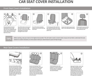 Set Coprisedili Anteriori e Posteriori Completo di Coprisedili per Auto Universale 5 Posti Copri-Sedile Universali per Guidatore e Passeggero In Tessuto Accessori Interni, Grigio