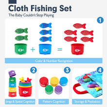 Carica l'immagine nel visualizzatore di Gallery, hahaland Giochi Montessori 1 Anno - Gioco Pesca Morbidi per Bambino con 15 Pesci - Gioco Bambino Colorato Giocattolo Educativo per 12-18 Mesi - Regali per Bambini 1 2 Anni