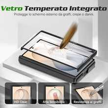 Carica l'immagine nel visualizzatore di Gallery, Compatibile con Cover Samsung Galaxy Z Fold 8 con Penna, Custodia Rigida Effetto Pelle, Protezione Cerniera e Fotocamera