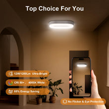 Carica l'immagine nel visualizzatore di Gallery, VivaLet Lampadario Bagno 12w 1200lm, Applique Da Esterno Interno 4000k Bianca, Luci per Esterno, Plafoniera Bagno Soffit