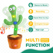 Carica l&#39;immagine nel visualizzatore di Gallery, Giocattoli Bambino Cactus Ballerino Ripete Balla Parlante Danzante Funny Talking Che Ripete Quello Che Dici Peluche Cactus Parlante Interattivo Bambina Ragazzo Natalizi Per Bambini Con 120 Canzoni