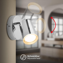 Carica l'immagine nel visualizzatore di Gallery, Briloner - Applique Da Interno Orientabile IP44 Attacco GU10 Max. 9W Cromo