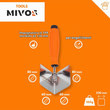Carica l'immagine nel visualizzatore di Gallery, Mivos 2 x Spatole Angolari Antiruggine 80 x 60 mm - Cazzuola Angolare Interna ed Esterna in Acciaio Inox - Cazzuola per 