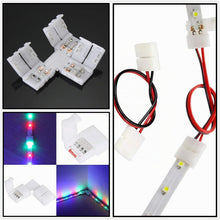Carica l'immagine nel visualizzatore di Gallery, 40Pcs Connettori Striscia Led Set,Strisce luminose a forma L 2pin,Connettori a T,Connettori Senza fessure per strisce LE
