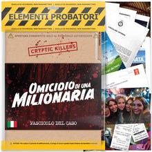 Carica l&#39;immagine nel visualizzatore di Gallery, Detective gioco investigative – Caso da risolvere italiano – Un Mistero di omicidio e un Caso da risolvere – Giochi da tavolo adulti 14+ - Omicidio di una milionaria - Cryptic Killers