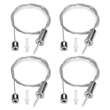 Carica l'immagine nel visualizzatore di Gallery, 4 Pezzi Kit Sospensione Pannello LED Cavo Acciaio 1M