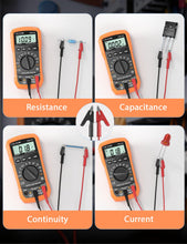 Carica l'immagine nel visualizzatore di Gallery, Multimetro Digitale Multi Tester Voltmetro Amperometro Ohmmetro Misura Tensione Corrente Resistenza Capacità Continuità 