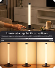 Carica l'immagine nel visualizzatore di Gallery, EDISHINE Lampada da Tavolo LED, RGB &amp; Bianco Caldo, Sync Musicale, Nera
