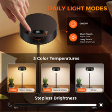 Carica l'immagine nel visualizzatore di Gallery, Lampada LED da Tavolo Senza Fili Lampade da Tavolo Batteria Ricaricabile con USB-C, Lampada Tavolo Dimmerabili per Salot