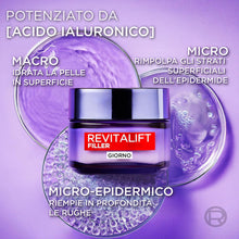 Carica l'immagine nel visualizzatore di Gallery, L'Oréal Paris Crema Viso Giorno Revitalift Filler, Per Tutti i Tipi di Pelle, Azione Anti-Rughe, Pelle Rimpolpata a Lung