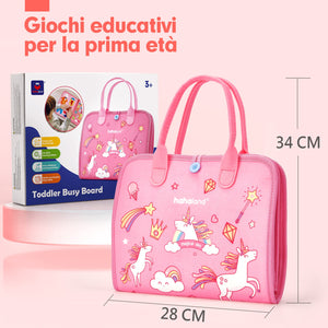 hahaland Busy Board Montessori 2 3 4 Anni, Gioco Educativo per Bambina, Giochi Bimba Pannello Sensoriale Regalo Bambino 2 3 4 Anni