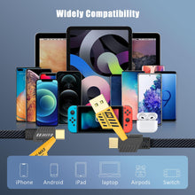 Carica l'immagine nel visualizzatore di Gallery, YISH Multi Cavo di Ricarica 4 in 1：[1.8M] Nylon Universale Multiplo USB Cavetto con USB A/USB Tipo C a 65W USB C+ 27W PD
