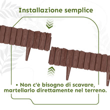 Carica l'immagine nel visualizzatore di Gallery, GARDENIX Bordo per aiuole, 2,3 m, effetto legno (marrone)