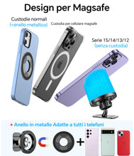 Carica l'immagine nel visualizzatore di Gallery, Porta Cellulare Auto con magsafe【20 Potente Magnetico 】Supproto Telefono Auto Magnetico【360° Rotazione】Porta Telefono AUto Per Il Cruscotto &amp; Presa d'Aria Automobile Compatibile con iPhone Smartphones