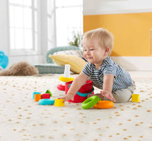 Carica l'immagine nel visualizzatore di Gallery, Fisher-Price - Piramide 5 Anelli, gioco con base oscillante al tocco e 5 anelli colorati impilabili, realizzato con materiali vegetali, giocattolo per bambini, 6+ mesi, GRF09
