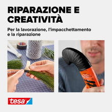 Carica l'immagine nel visualizzatore di Gallery, Tesa Extra Power - Nastro in tessuto nero, lunghezza 2,75 m, larghezza 19 mm