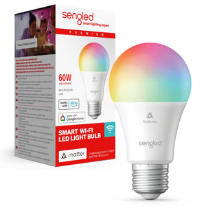 Lampadina LED smart Sengled (E27), abilitata per Matter i Alexa, multicolore, equivalente a 60 W, 800 LM, abbinamento istantaneo, compatibile con Matter richiesta, 2,4 GHz, Wi-Fi, confezione da 1