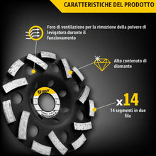 Carica l'immagine nel visualizzatore di Gallery, GRAFF Disco abrasivo diamantato 115 mm per smerigliatrice angolare – Diamante mola per pietra, cemento, colla per piastr