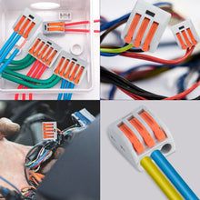 Carica l'immagine nel visualizzatore di Gallery, Preciva Connettori - 100 Pezzi Morsetti Elettrici Rapidi, Connettore Cavo Elettrico, Capicorda a Morsetto a Leva Blocchi