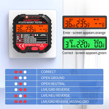 Carica l'immagine nel visualizzatore di Gallery, Tester de Prese Elettriche, Tester per Circuiti Elettrici con Test RCD e Display LCD, Rilevatore Cavi Elettrici 6 tipi d