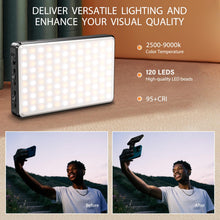 Carica l'immagine nel visualizzatore di Gallery, Telefono Luce Selfie, Luce per Foto Portatile Dimmerabile 2500-9000K CRI 95+ 3000mAh Batteria 120 LED con Treppiede e Cl