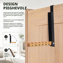 Carica l'immagine nel visualizzatore di Gallery, TIANLIN 2 Pezzi Appendiabiti da Porta Pieghevole, Nero Gancio per Portas