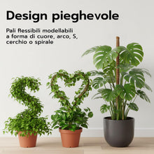 Carica l'immagine nel visualizzatore di Gallery, Wigearss 2 Pezzi Bastone di Muschio, Palo Cocco Piante Sostegno Piante Supporti, Pieghevoli Fibra di Cocco, Tutore Musch