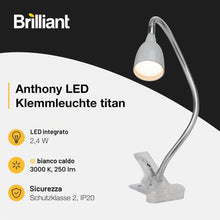 Carica l'immagine nel visualizzatore di Gallery, Brilliant, Lampada a LED con Morsetto da scrivania