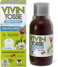 Carica l'immagine nel visualizzatore di Gallery, Vivin Tosse Pediatrico per Tosse Secca e Tosse Grassa nei bambini, Sciroppo 150 ml a base di estratti vegetali. Senza Glutine e Senza Lattosio.