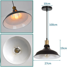 Carica l'immagine nel visualizzatore di Gallery, iDEGU 2 Pezzi Lampadario a Sospensione Vintage Industriale 27cm Plafoniera in Metallo E27 Lampadario Soffitto Retro Lamp
