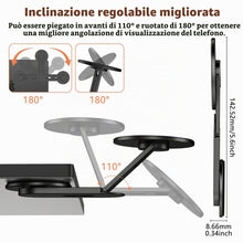 Carica l'immagine nel visualizzatore di Gallery, Supporto Magnetico per Laptop Compatibile con MagSafe iPhone/Samsung, Supporto Laterale per Telefono Pieghevole a 110° e